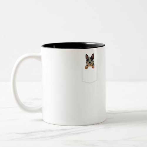 Adorable Little Australian Cattle Dog In The Pocke Two_Tone Coffee Mug