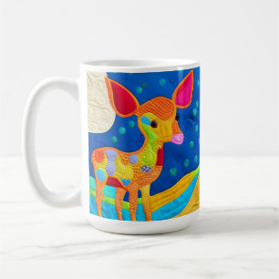 Adorable Little Baby Deer - Quilt-Like Design Coffee Mug