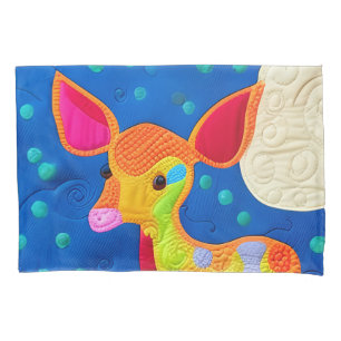 Adorable Little Baby Deer - Quilt-Like Design Pillow Case