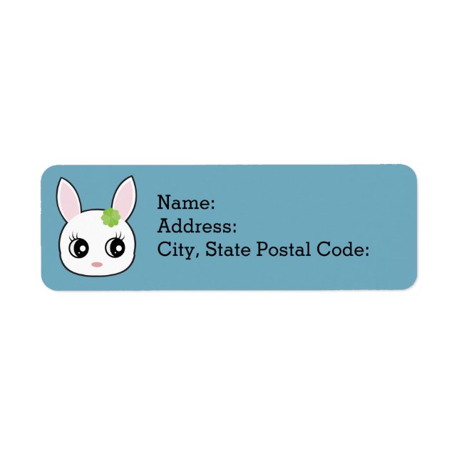 Adorable little bunny face label (Front)