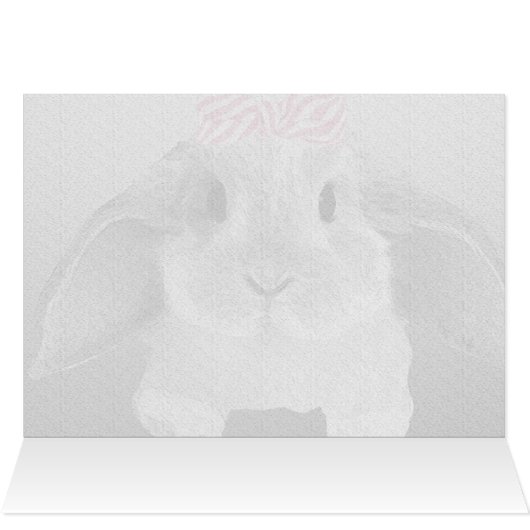 Adorable little bunny with a pink bow (Inside Horizontal (Top))