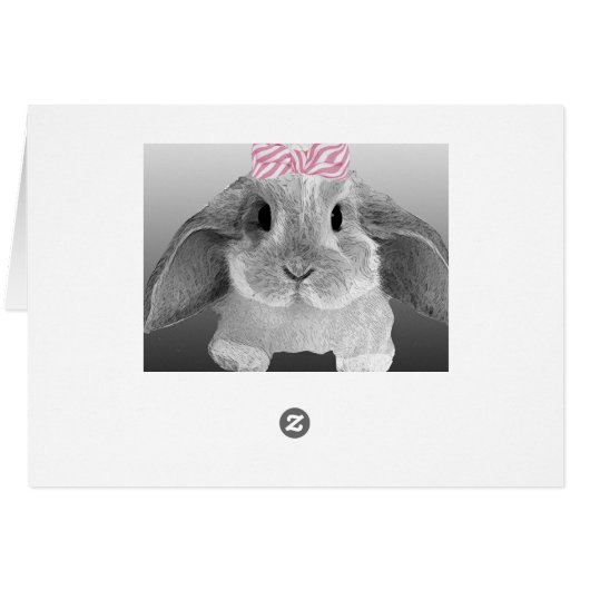 Adorable little bunny with a pink bow (Back Horizontal)