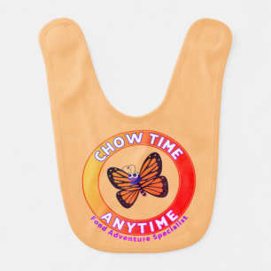 Adorable Little Butterfly “Chow Time Anytime” Baby Bib