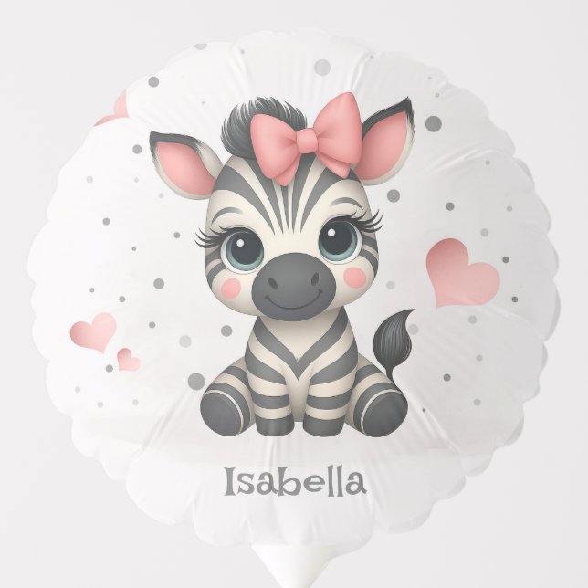 Adorable little cartoon zebra  balloon (Front)