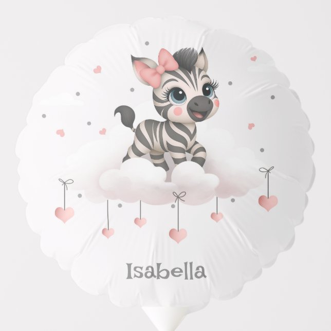Adorable little cartoon zebra  balloon (Front)
