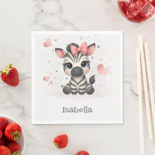 Adorable little cartoon zebra  napkins