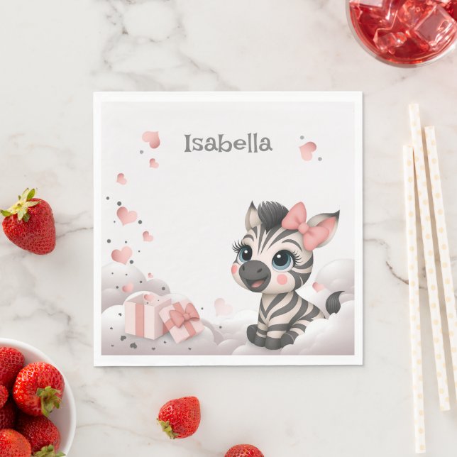 Adorable little cartoon zebra  napkins (Insitu)