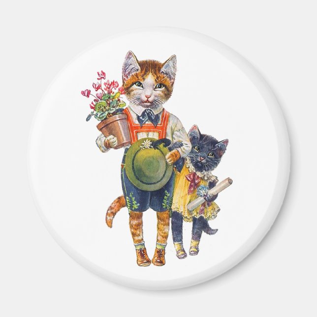 Adorable Little Cats Bearing Gifts Magnet (Front)