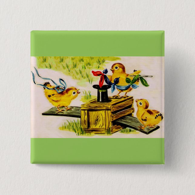 adorable little chick magician button (Front)