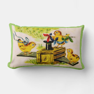 adorable little chick magician lumbar pillow