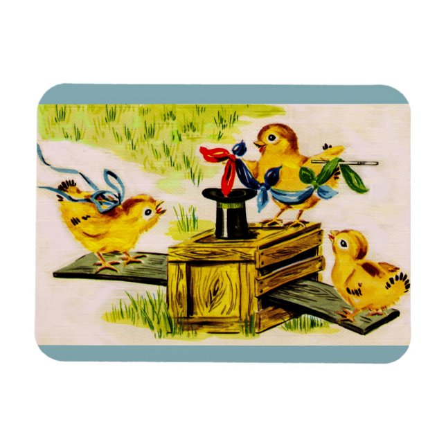 adorable little chick magician magnet (Horizontal)