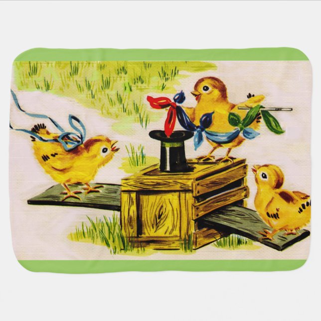 adorable little chick magician swaddle blanket (Horizontal)