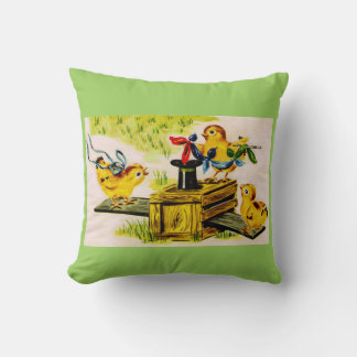 adorable little chick magician throw pillow