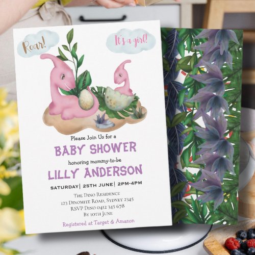 Adorable little Dinosaurs party Roar Baby Shower Invitation