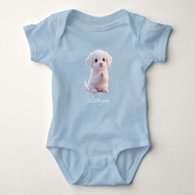 Adorable little dog baby bodysuit (Front)