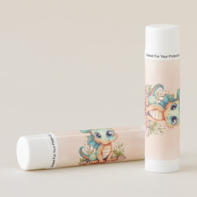 Adorable Little Dragon Fairytale Boy Baby Shower Lip Balm (Front)