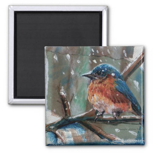 Adorable Little Eastern Bluebird Song Bird Magnet