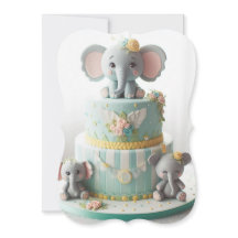 ADORABLE LITTLE ELEPHANTS LAYER CAKE