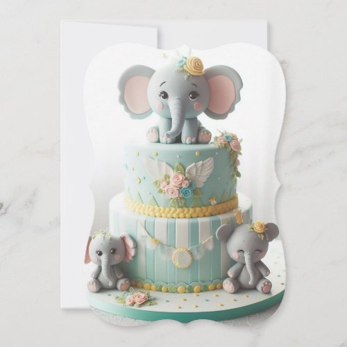 ADORABLE  LITTLE ELEPHANTS LAYER CAKE