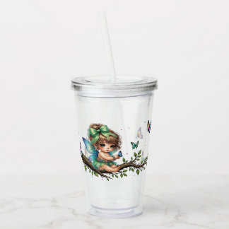 Adorable little fairy acrylic tumbler