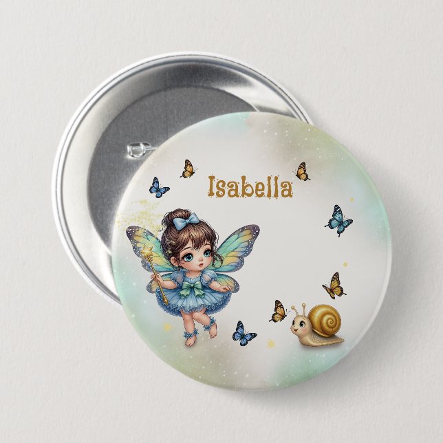 Adorable little fairy button (Front & Back)