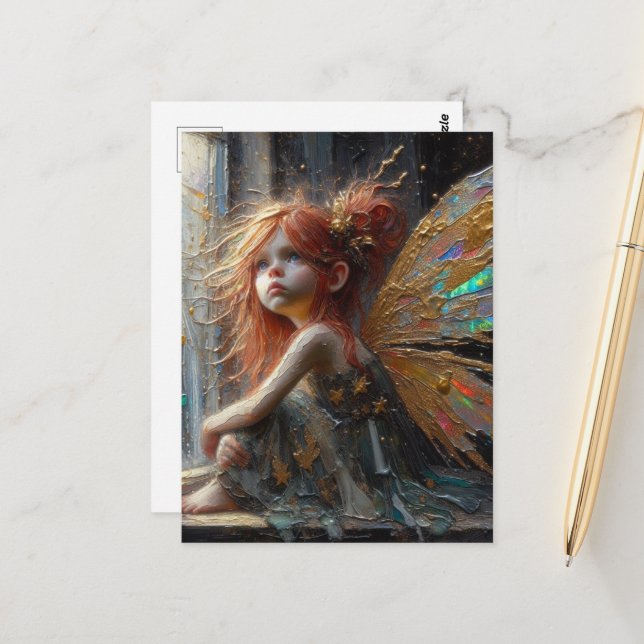 Adorable Little Fairy Postcard (Front/Back In Situ)