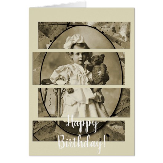 ADORABLE LITTLE GIRL WITH TEDDY BEAR DOLL 1900'S (Front)