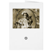 ADORABLE LITTLE GIRL WITH TEDDY BEAR DOLL 1900'S (Back)