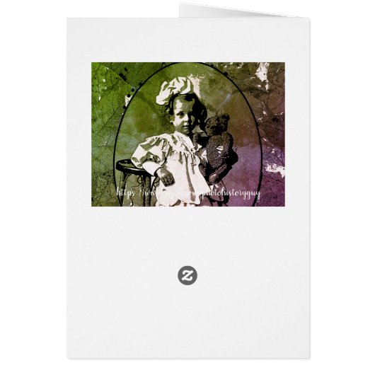 ADORABLE LITTLE GIRL WITH TEDDY BEAR DOLL 1900'S (Back)