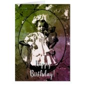 ADORABLE LITTLE GIRL WITH TEDDY BEAR DOLL 1900'S (Front)