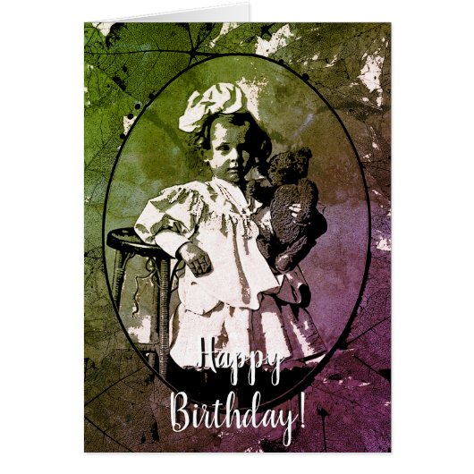 ADORABLE LITTLE GIRL WITH TEDDY BEAR DOLL 1900'S (Front)