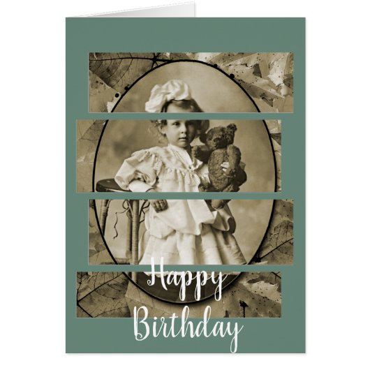 ADORABLE LITTLE GIRL WITH TEDDY BEAR DOLL 1900'S (Front)