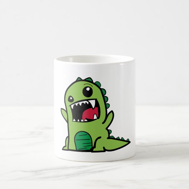 Adorable Little Green Dinosaur Coffee Mug (Center)