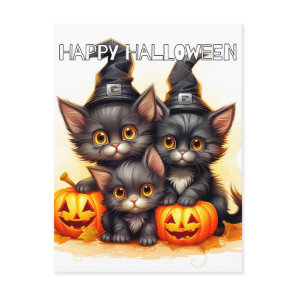 Adorable Little Halloween Kittens Postcard