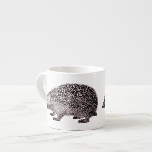 Adorable Little Hedgehog Hedgie from Antique Print Espresso Cup