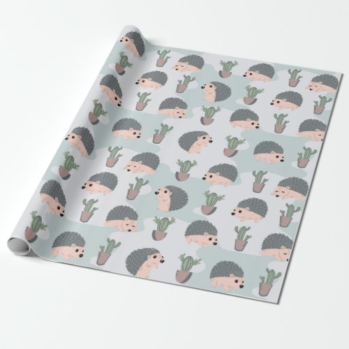 Adorable Little Hedgehogs Wrapping Paper