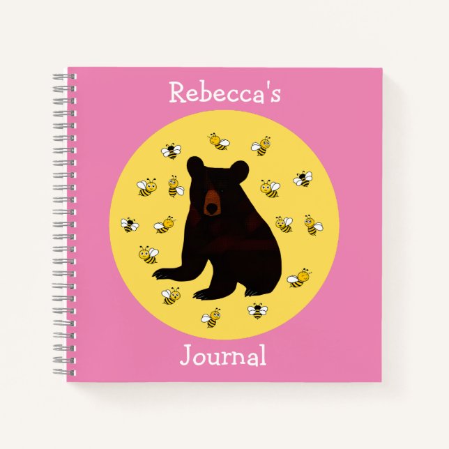 Adorable Little Honey Bee Bear Notebook (Front)