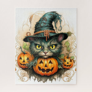 Adorable Little Kitty Cat Witch Jigsaw Puzzle