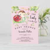 Adorable Little Lady Ladybug Baby Shower Invitation (Standing Front)