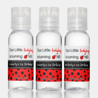 Adorable Little Ladybug First Birthday-Celebration Hand Sanitizer