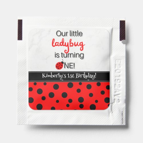 Adorable Little Ladybug First Birthday_Celebration Hand Sanitizer Packet