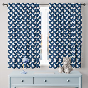 Adorable Little Lambs Pattern Nursery Sheer Curtains
