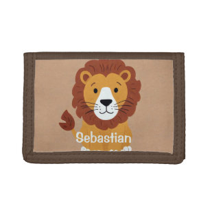 Adorable Little Lion Personalized Kids Trifold Wallet