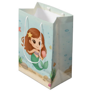 Adorable little mermaid medium gift bag