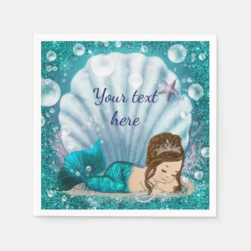 Adorable Little Mermaid Paper Napkins