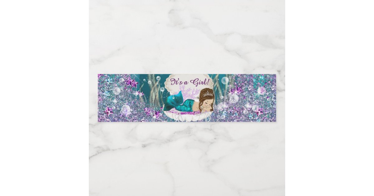 Adorable Little Mermaid Water Bottle Labels | Zazzle.com