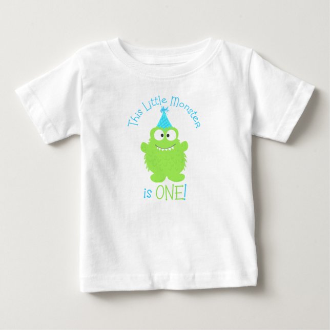 Adorable Little Monster First Birthday T-Shirt (Front)
