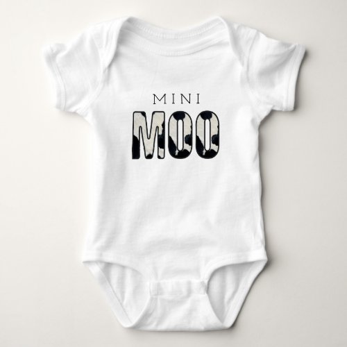 Adorable Little MOO Black and White Cow Print Baby Bodysuit