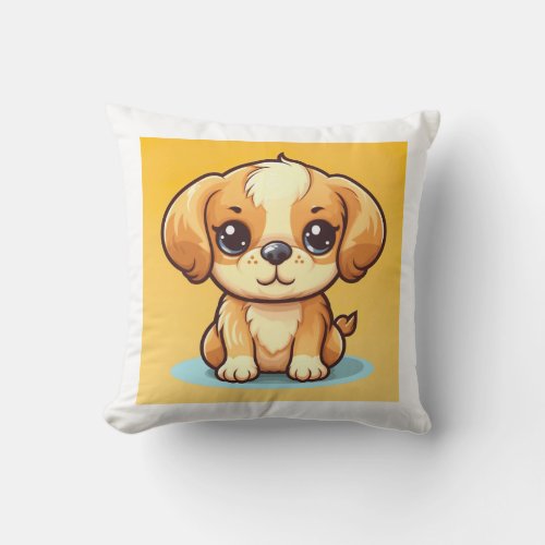 Adorable Little Orange Puppy _ Sweetness and Joy Throw Pillow