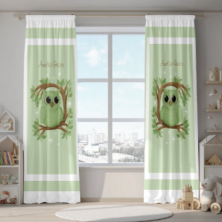 Adorable Little Owl Blackout Curtain Pair